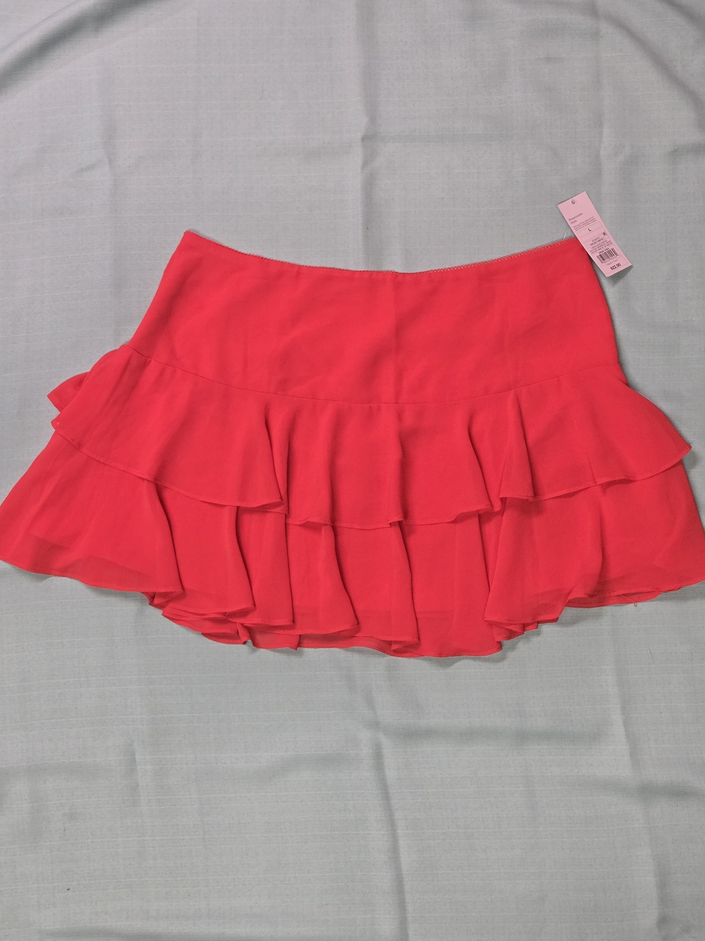 Women's Ruffled Mini Skirt - Rose Red